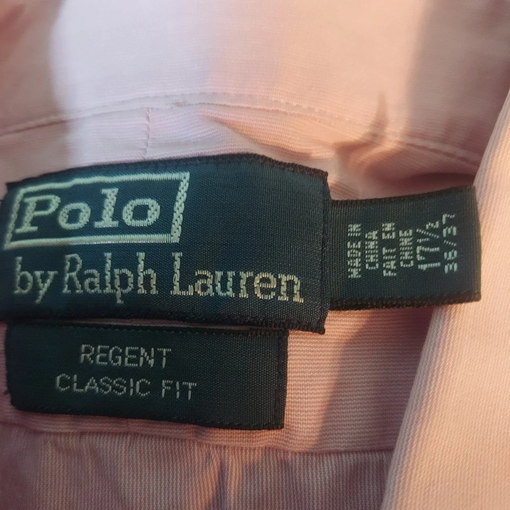 Polo Ralph Lauren Shirt Mens 17 1/2 Pink Dress Button Up Long Sleeve Shirt Read!